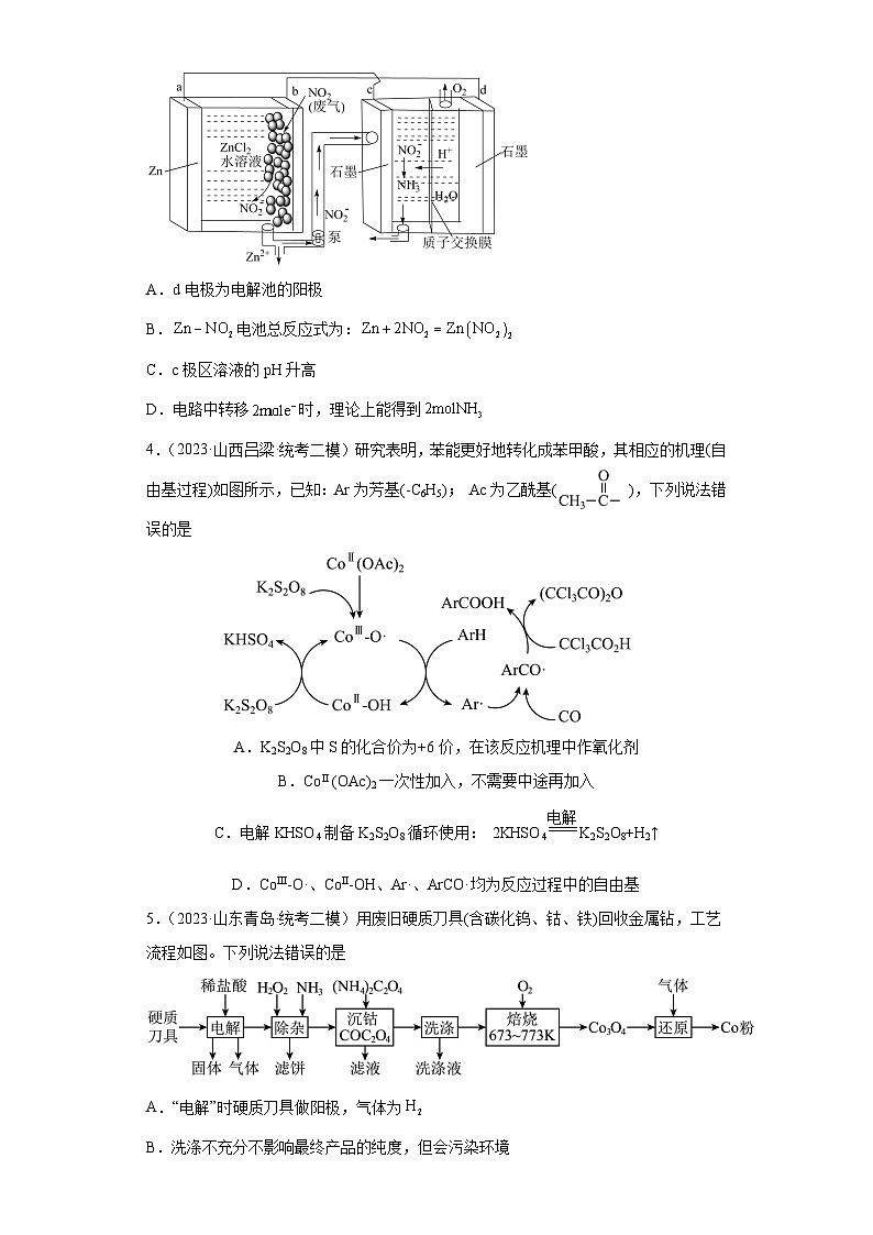 2024届高三新高考化学大一轮专题练习--电解池02