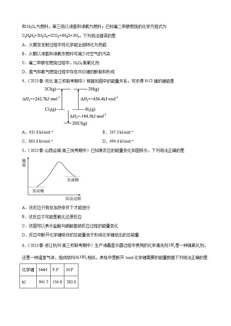 2024届高三新高考化学大一轮专题练习----化学反应的热效应02