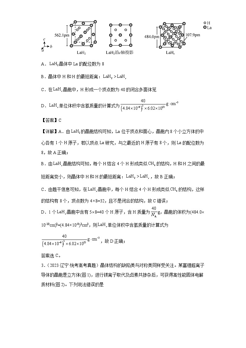 2024年高中化学一轮复习专项训练  晶胞的结构与物质的性质（解析版）第2页
