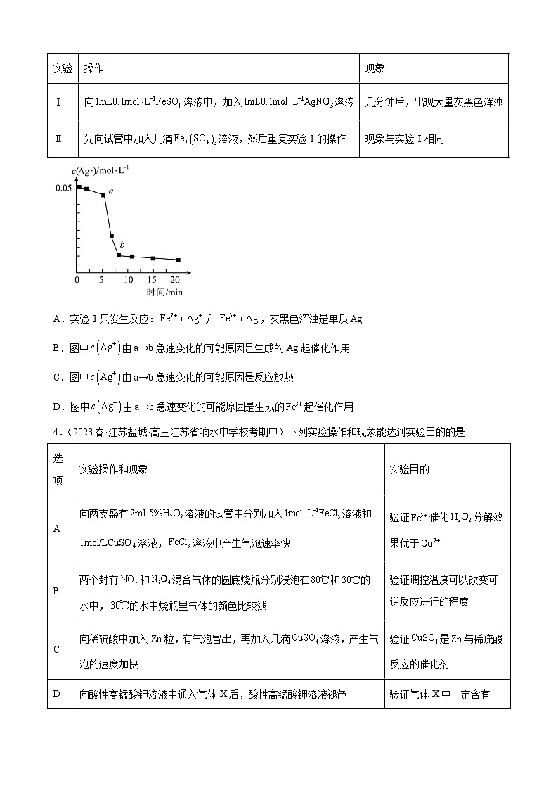 2024届高三新高考化学大一轮专题练习---化学反应速率与化学平衡02