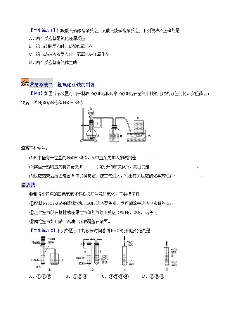 5.2.2  重要的金属化合物（第2课时）-2023-2024学年度高一化学同步精品讲义（沪科版必修第二册）03