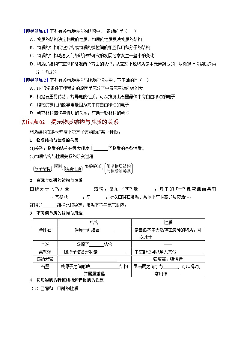 1.1 物质结构研究的内容-2023-2024学年度高二化学同步精品讲义（苏教选择性必修2）02