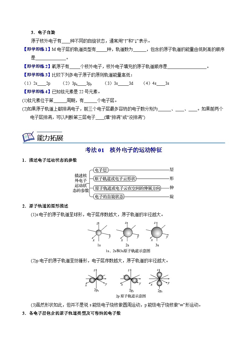 2.1.1 原子核外电子的运动特征（学生版）-高二化学同步精品讲义（苏教选择性必修2）第3页