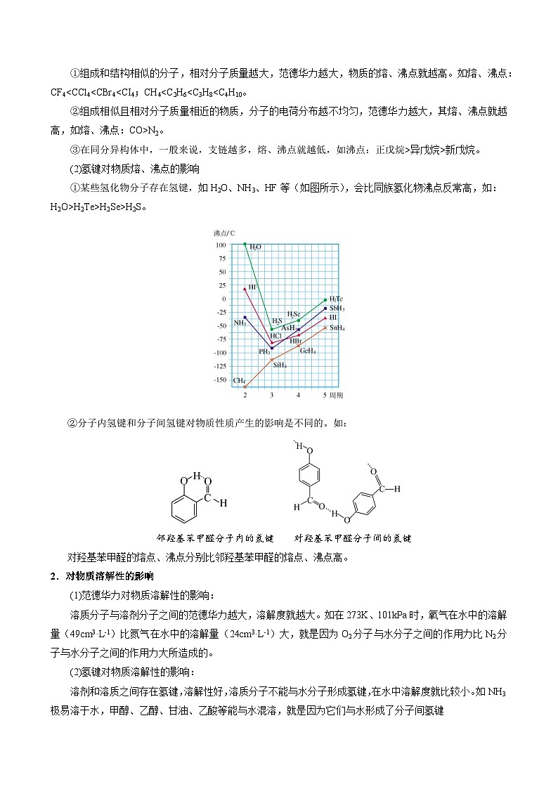 3.4.1 范德华力 氢键-2023-2024学年度高二化学同步精品讲义（苏教选择性必修2）03