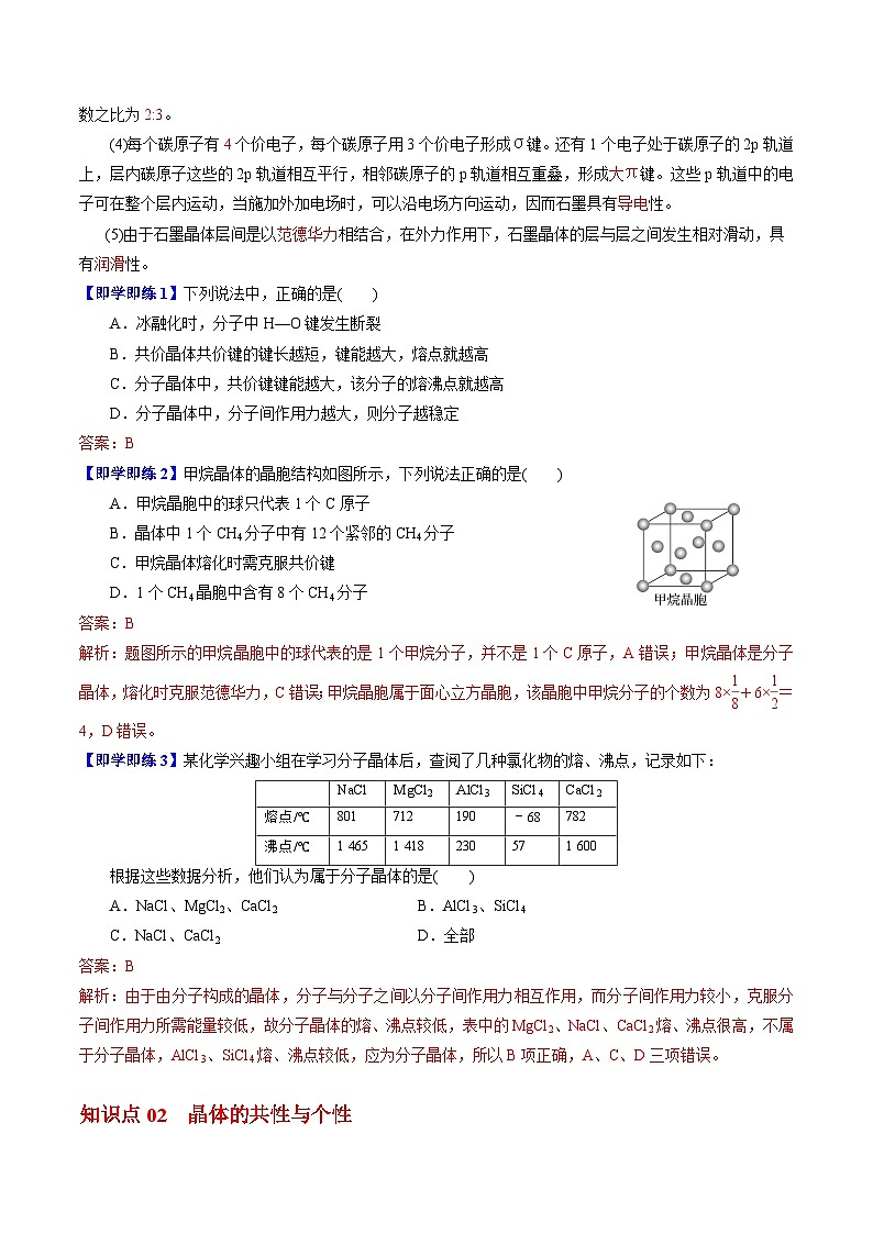 3.4.2 分子晶体-2023-2024学年度高二化学同步精品讲义（苏教选择性必修2）02