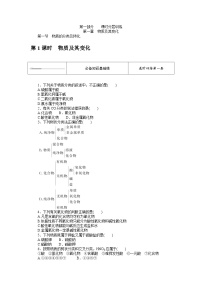 高中化学人教版 (2019)必修 第一册第一节 物质的分类及转化第1课时课时训练