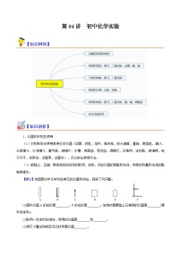 第04讲 初中化学实验（初高中衔接）-2023-2024学年新高一化学暑假精品课（沪科版必修第一册）