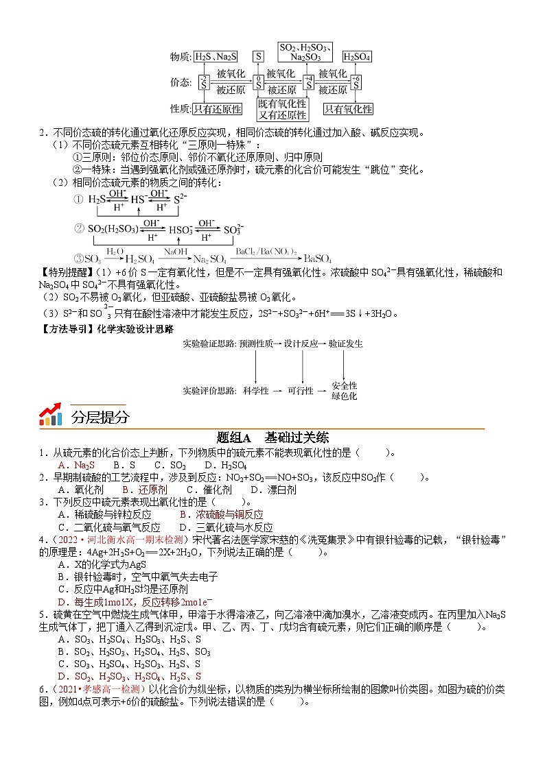 【同步讲义】高中化学（人教版2019）必修第二册--第03讲 不同价态含硫物质的转化 讲义03