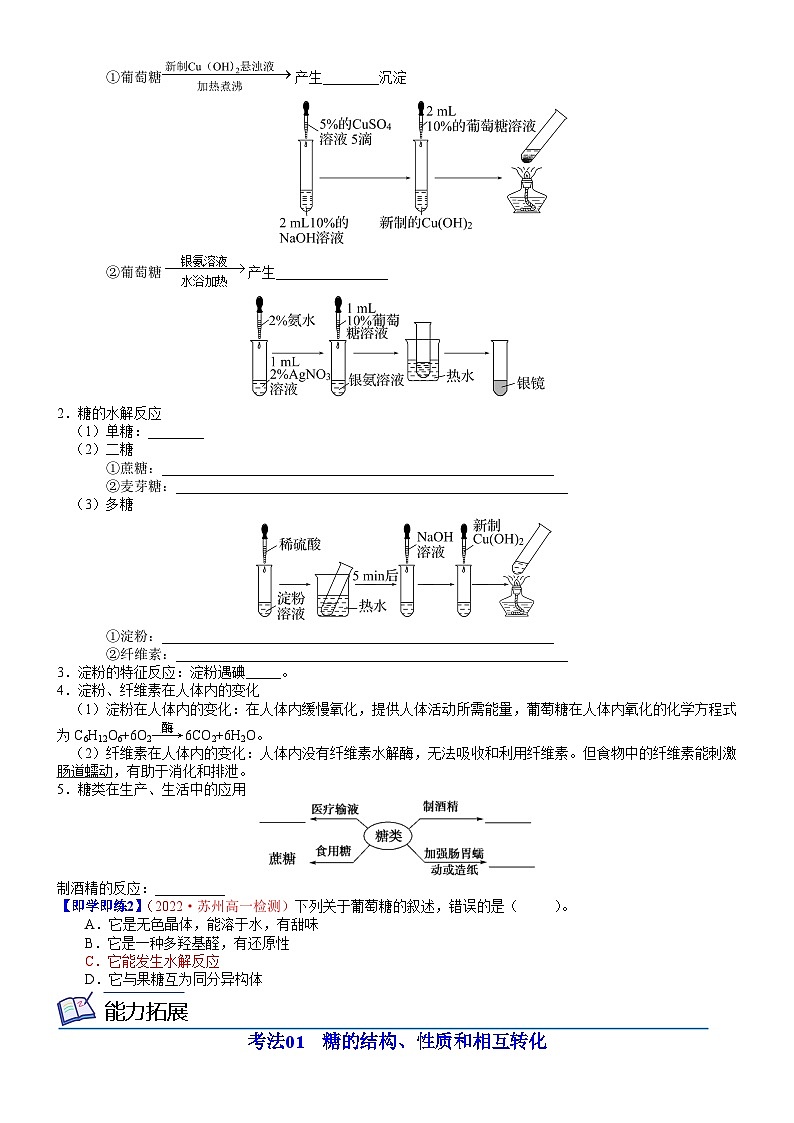 【同步讲义】高中化学（人教版2019）必修第二册--第19讲 糖类 讲义02