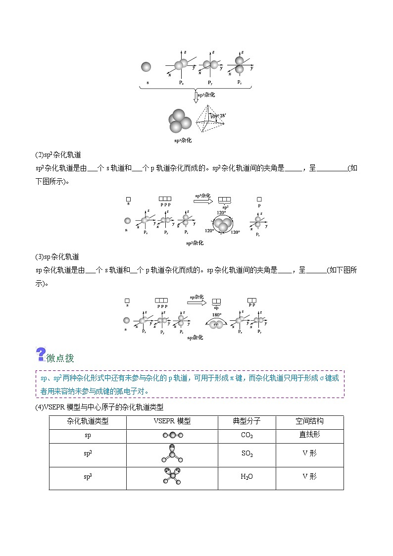 【同步讲义】高中化学（人教版2019）选修第二册--第07讲：杂化轨道理论简介 讲义02