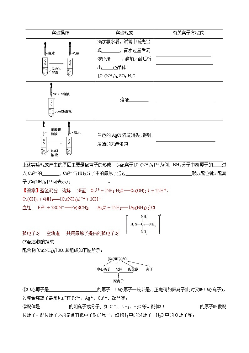 【同步讲义】高中化学（人教版2019）选修第二册--第15讲：配合物与超分子 讲义02