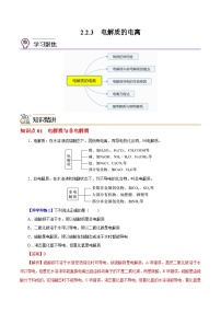 高中沪科技版（2020）电解质的电离精品当堂达标检测题