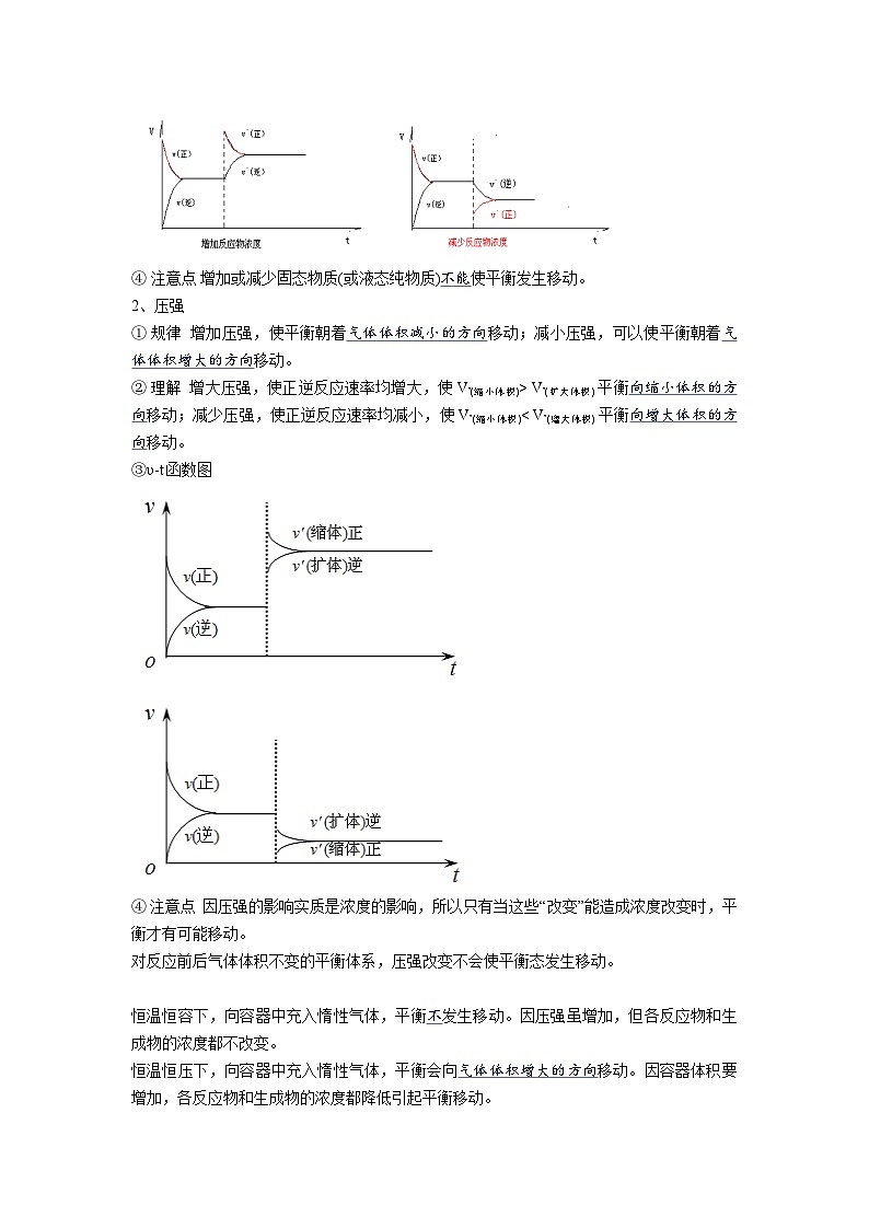 【同步讲义】高中化学（沪科版2020）必修第二册--6.2 化学平衡（第2课时 化学平衡的移动） 讲义03