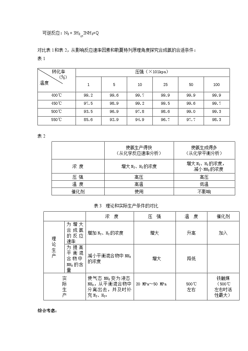 【同步讲义】高中化学（沪科版2020）必修第二册--6.3 化工生产（第2课时 工业合成氨） 讲义03