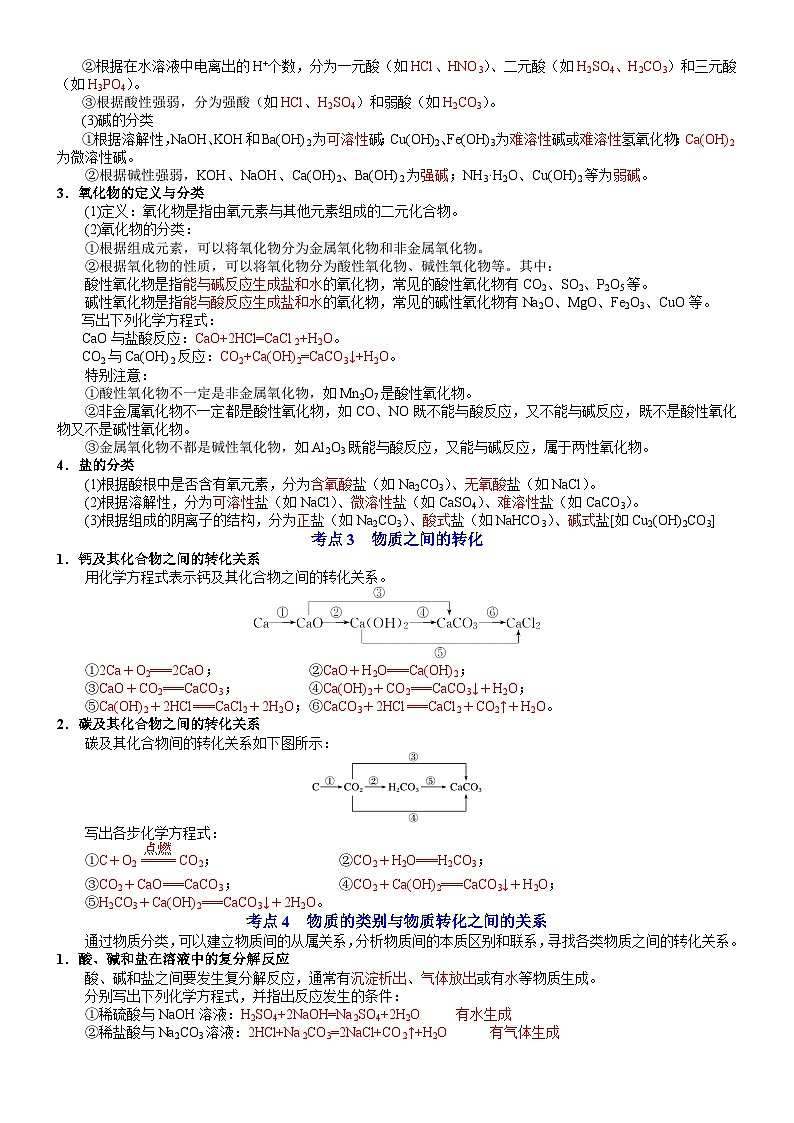 【同步知识点】高中化学（苏教版2019）必修第一册--专题1 物质的分类及计量 知识清单02