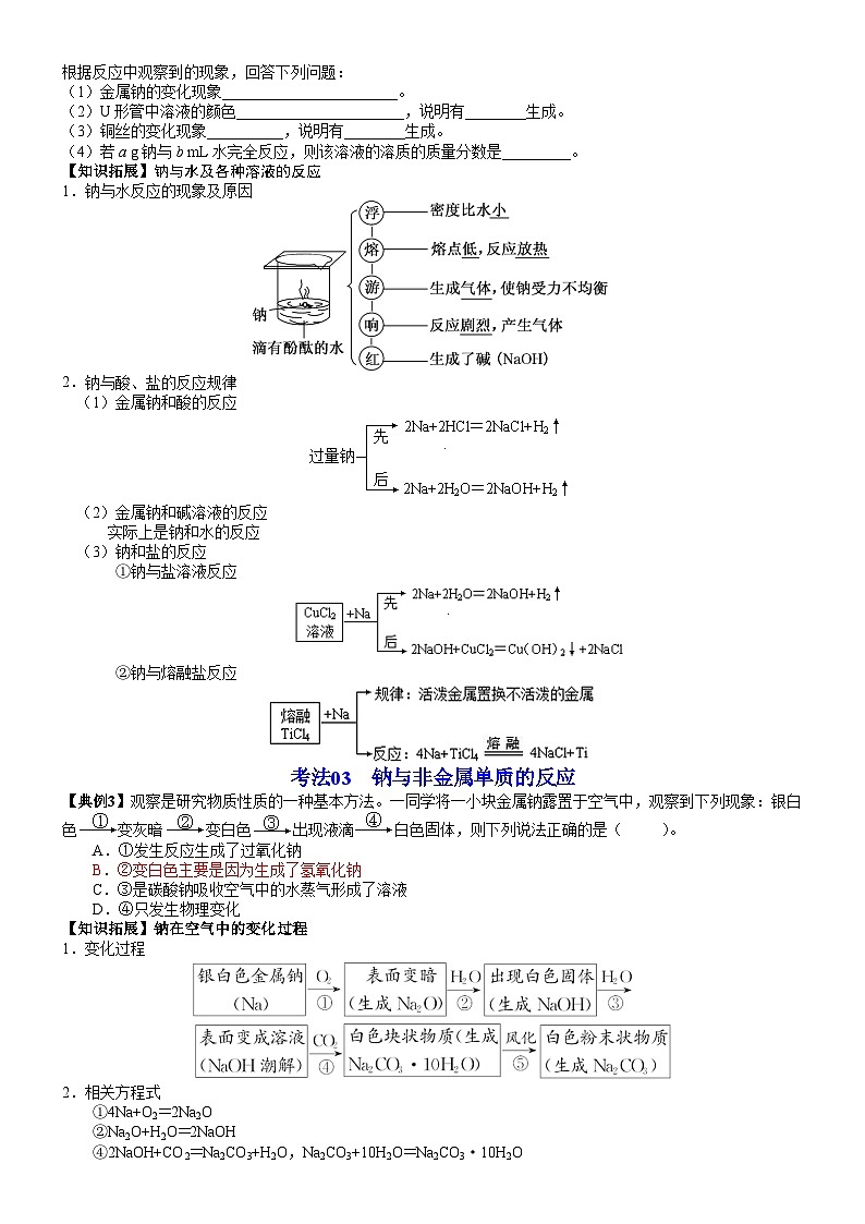 【同步讲义】高中化学（鲁科版2019）必修第一册--第02讲 研究物质性质的基本方法（学生版）第3页