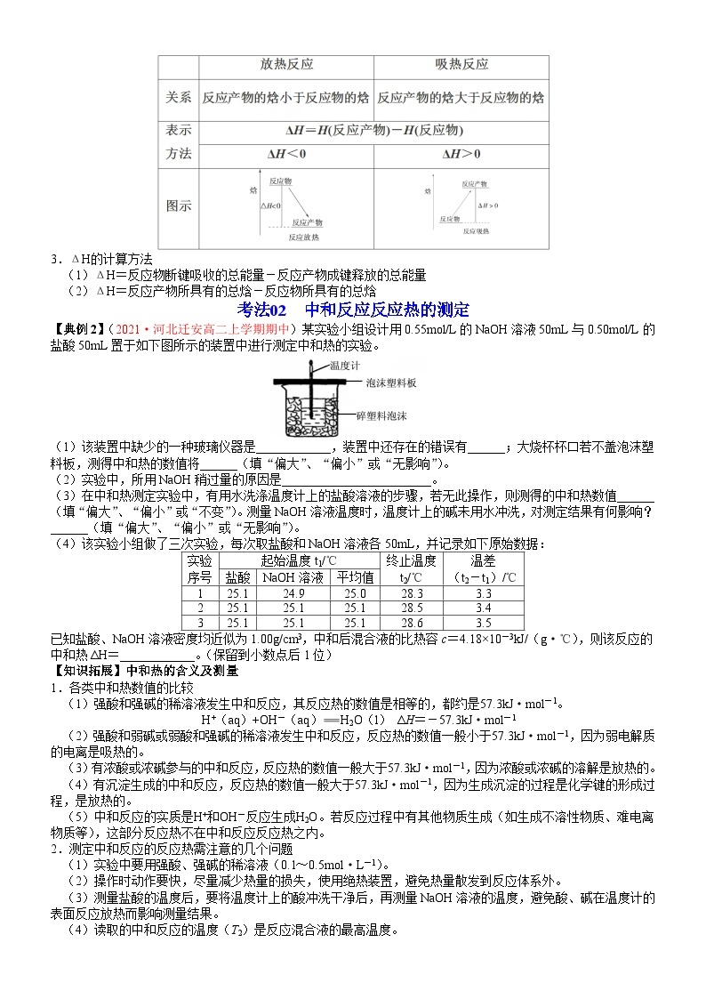 【同步讲义】高中化学（鲁科版2019）选修第一册--第01讲化学反应的反应热与焓变 讲义03