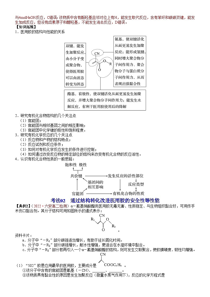 【同步讲义】高中化学（鲁科版2019）选修第三册--第14讲 探秘神奇的医用胶——有机化学反应的创造性应用 讲义02