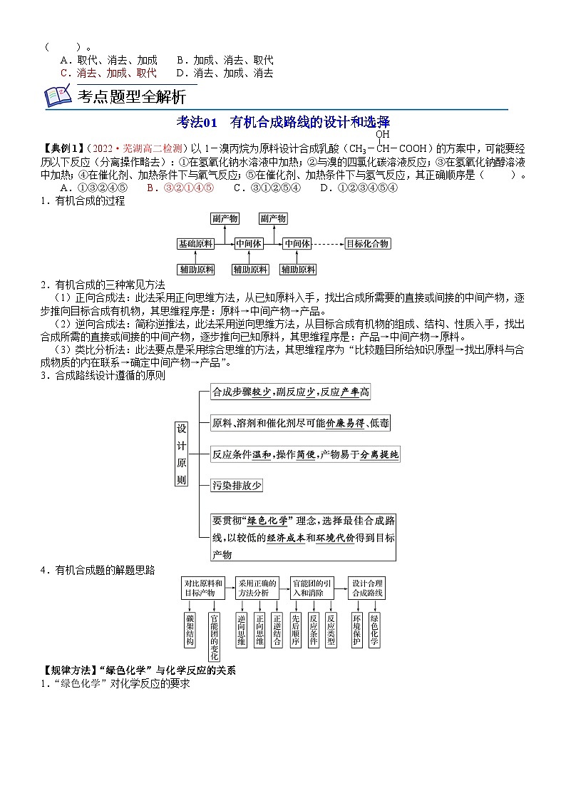【同步讲义】高中化学（鲁科版2019）选修第三册--第16讲 有机合成路线的设计及应用　有机合成的应用 讲义02