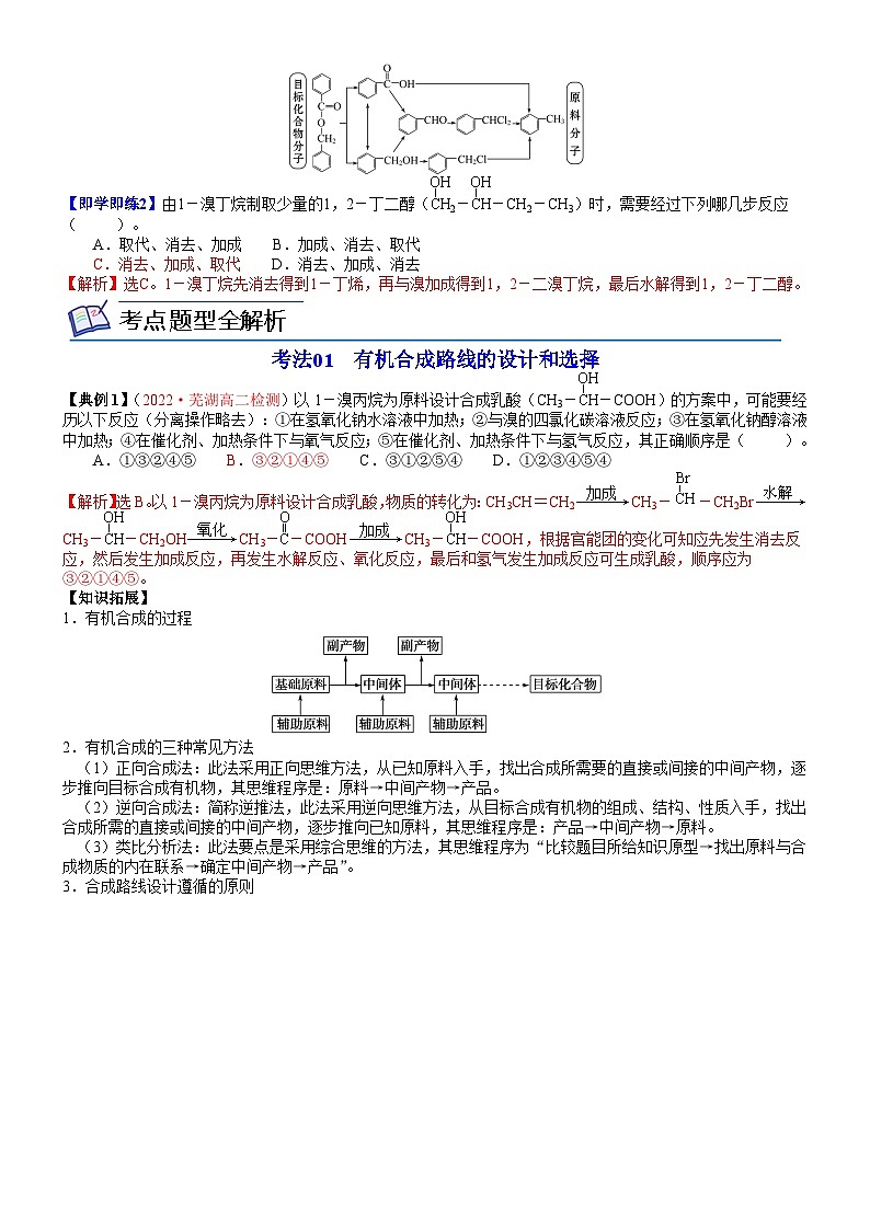 【同步讲义】高中化学（鲁科版2019）选修第三册--第16讲 有机合成路线的设计及应用　有机合成的应用 讲义02