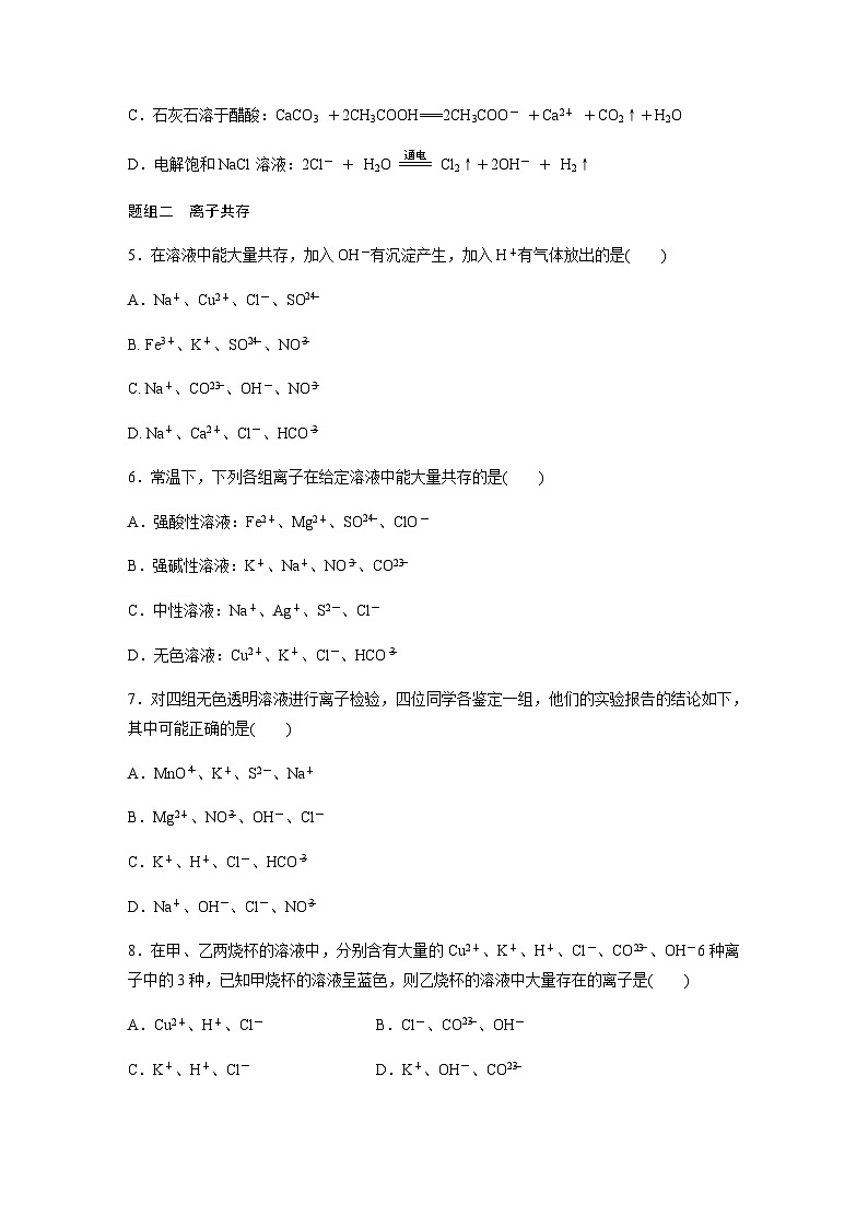 专题3 第二单元 第4课时　离子反应的热点题型  课时练  （含答案）—2023-2024学年（苏教版2019）高中化学必修1第2页