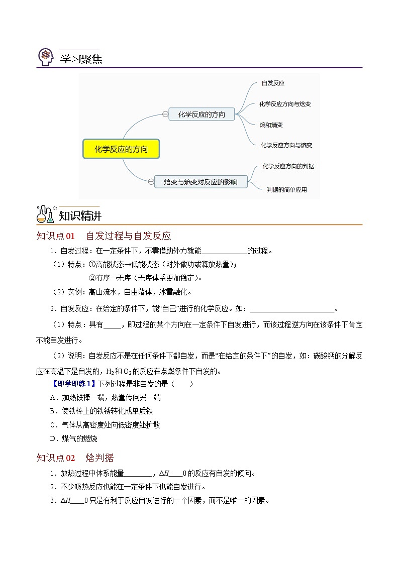 【同步讲义】高中化学（沪科版2020）选修第一册--2.1  化学反应的方向 讲义02