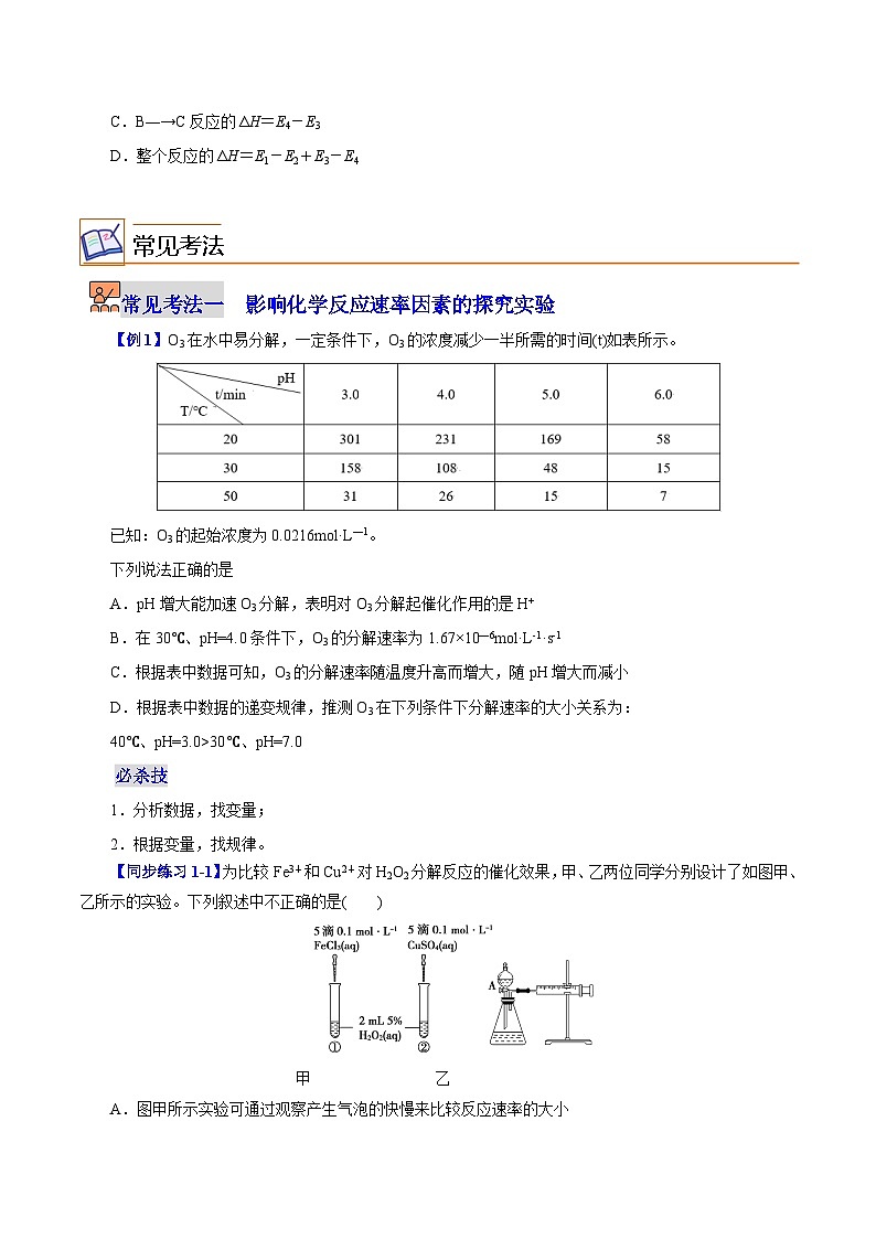 【同步讲义】高中化学（沪科版2020）选修第一册--2.3.3  化学反应速率综合分析 讲义03