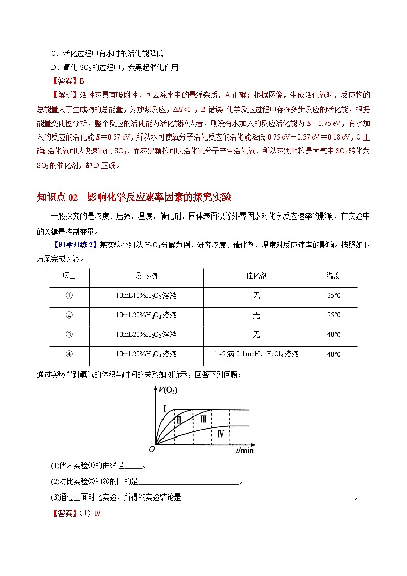 【同步讲义】高中化学（沪科版2020）选修第一册--2.3.3  化学反应速率综合分析 讲义02
