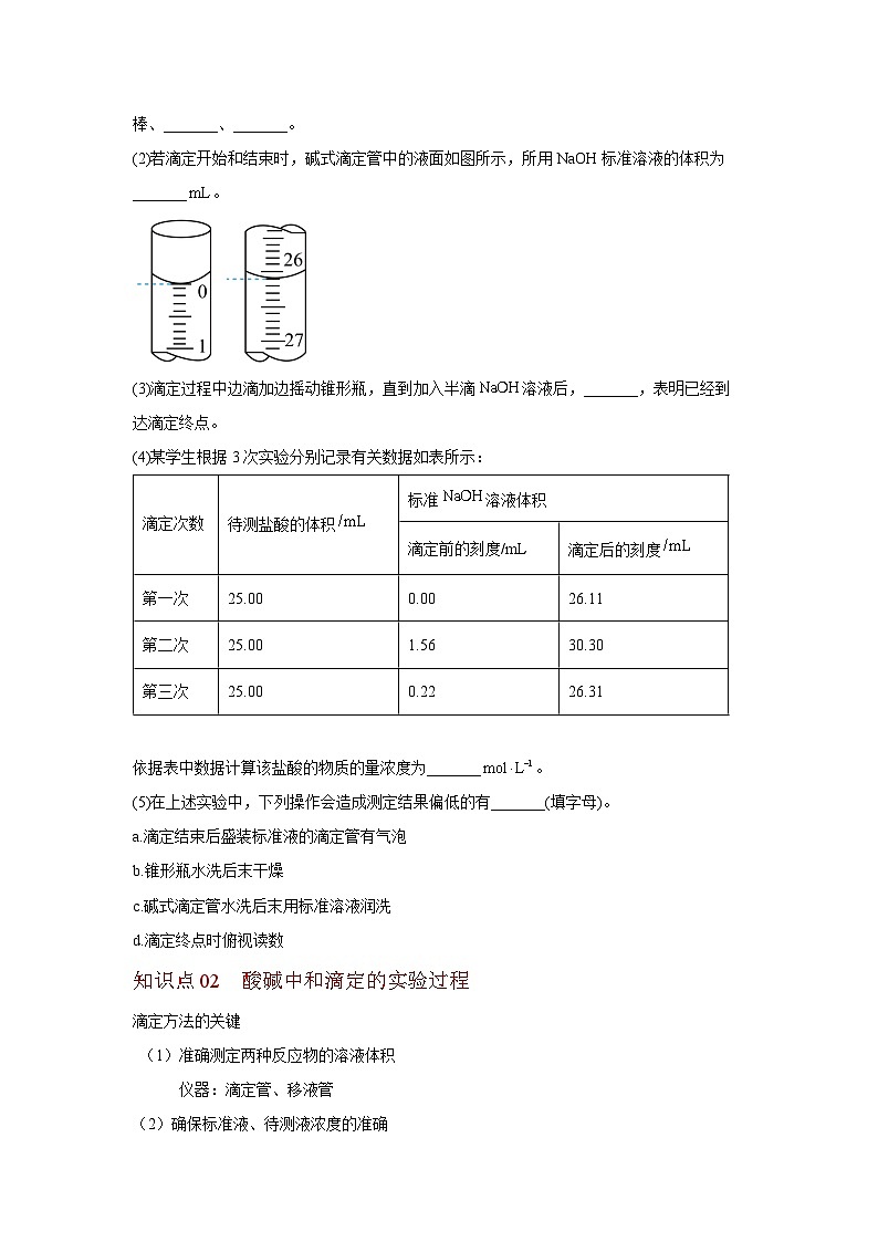【同步讲义】高中化学（沪科版2020）选修第一册--3.3.1 酸碱中和 讲义02