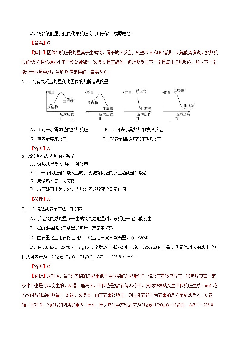 【同步讲义】高中化学（沪科版2020）选修第一册--第1章基础巩固测评卷02