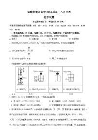 江苏省盐城市重点高中2024届高三八月月考化学试题（含解析）