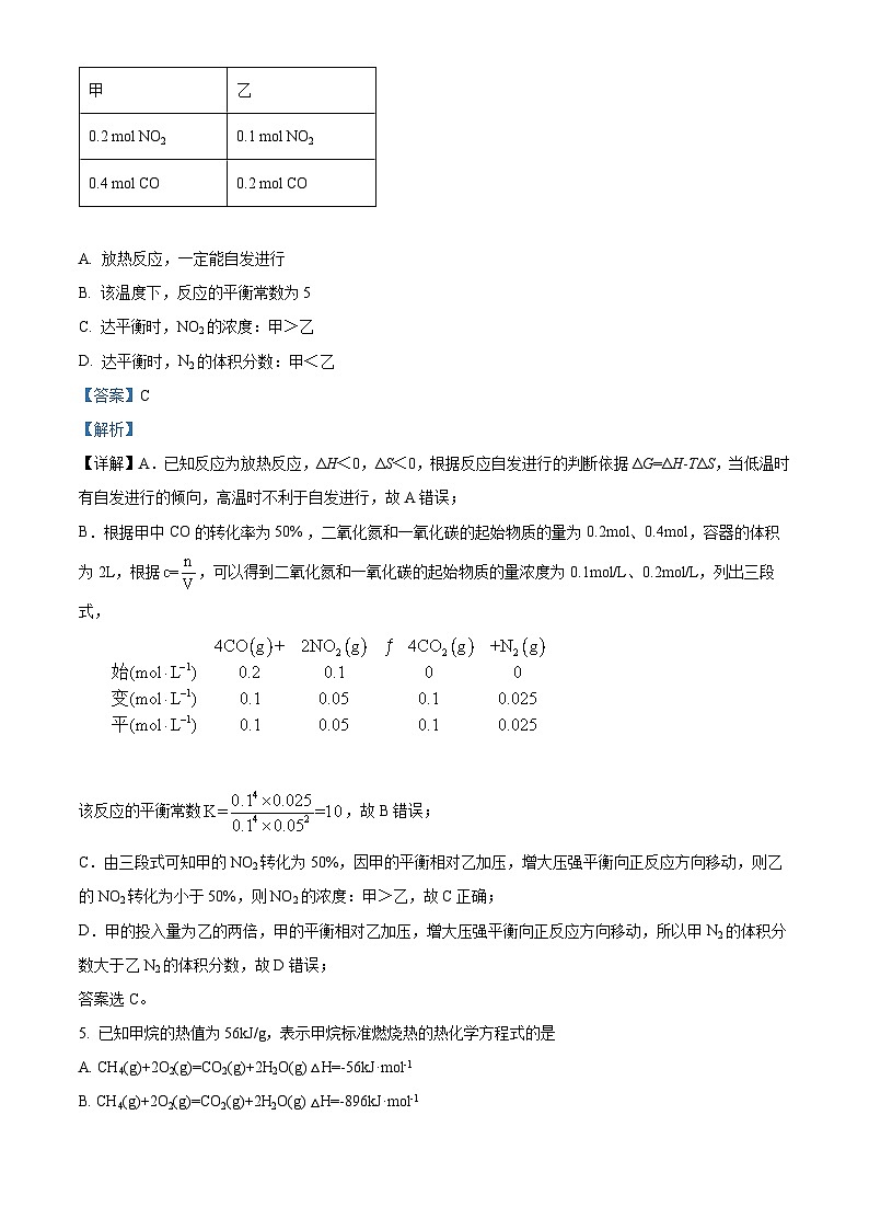 甘肃省兰州市等2地2022-2023学年高二上学期12月期末考试化学试题（解析版）03