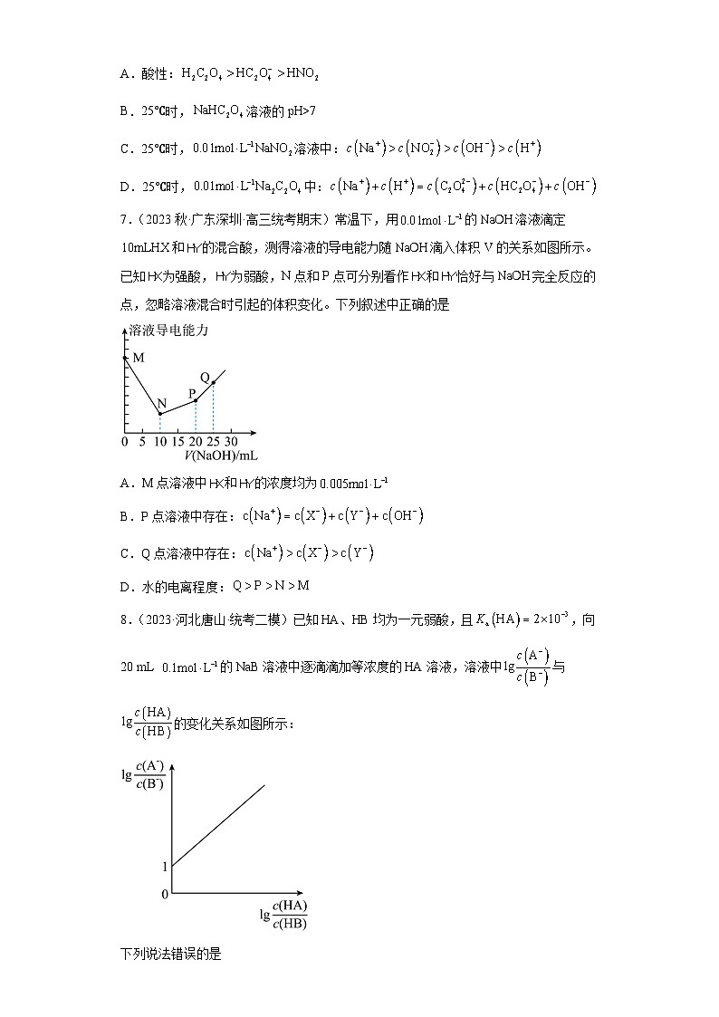 2024届高三新高考化学大一轮专题练习—盐类的水解(含答案)03