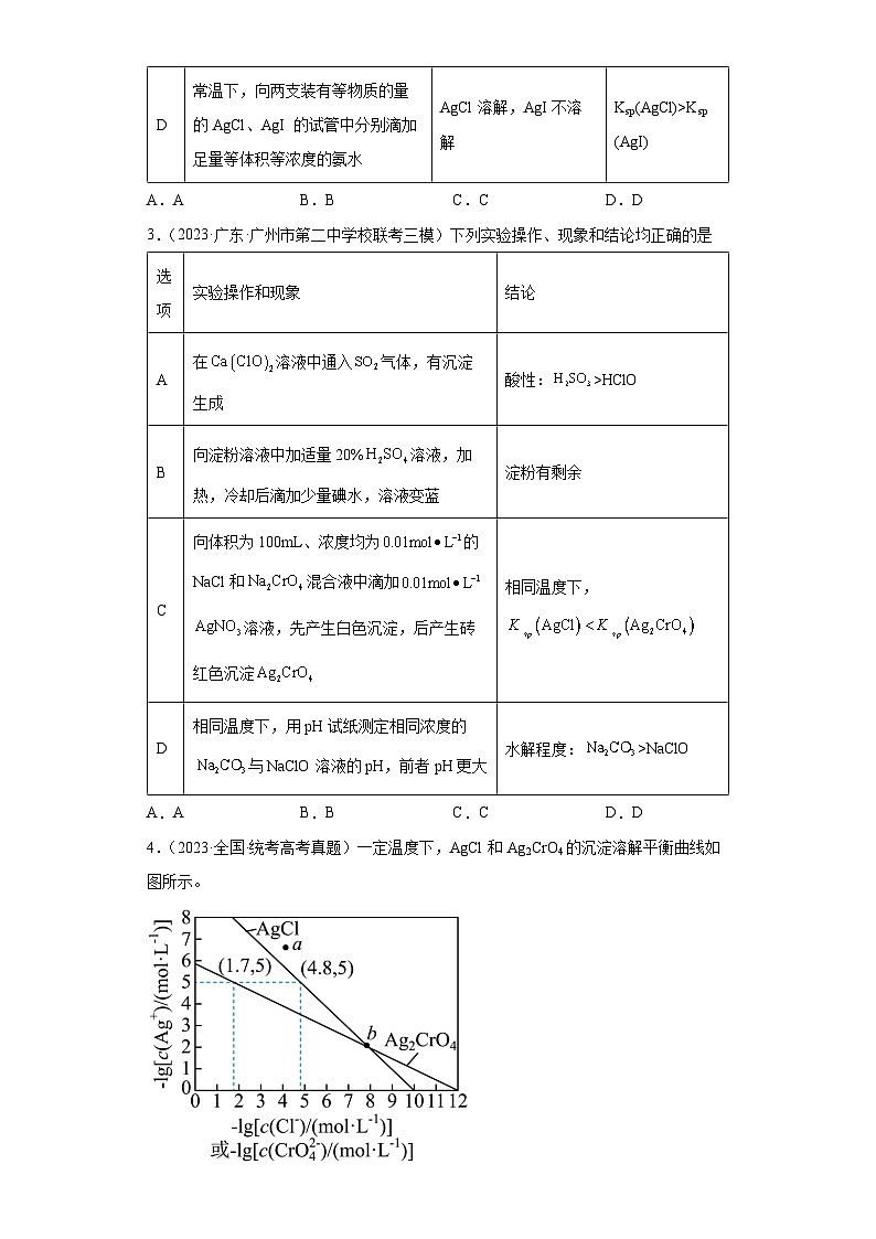 2024届高三新高考化学大一轮专题训练-沉淀溶解平衡第2页