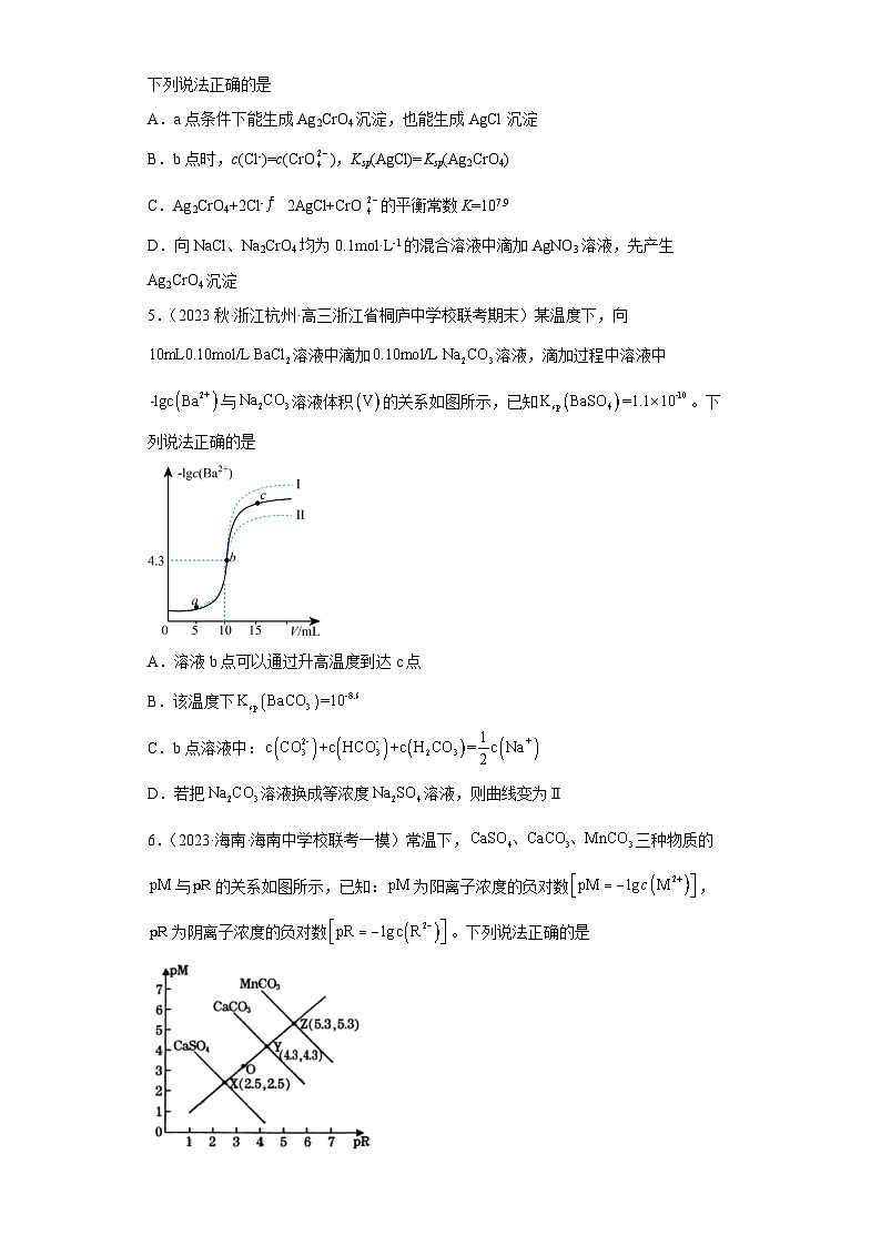 2024届高三新高考化学大一轮专题训练-沉淀溶解平衡第3页