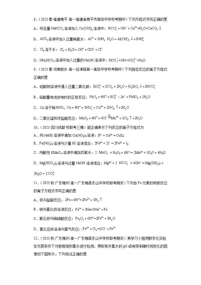 2024届高三新高考化学大一轮专题训练——离子反应第3页