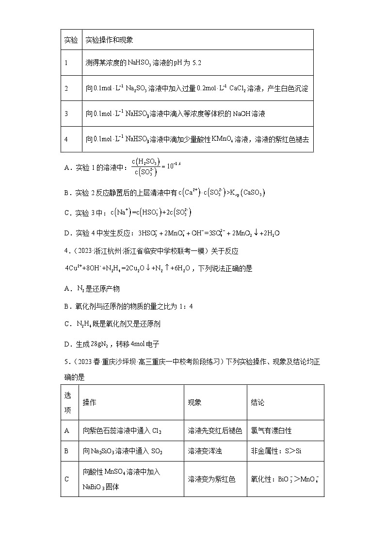 2024届高三新高考化学大一轮专题练习  氧化还原反应第2页