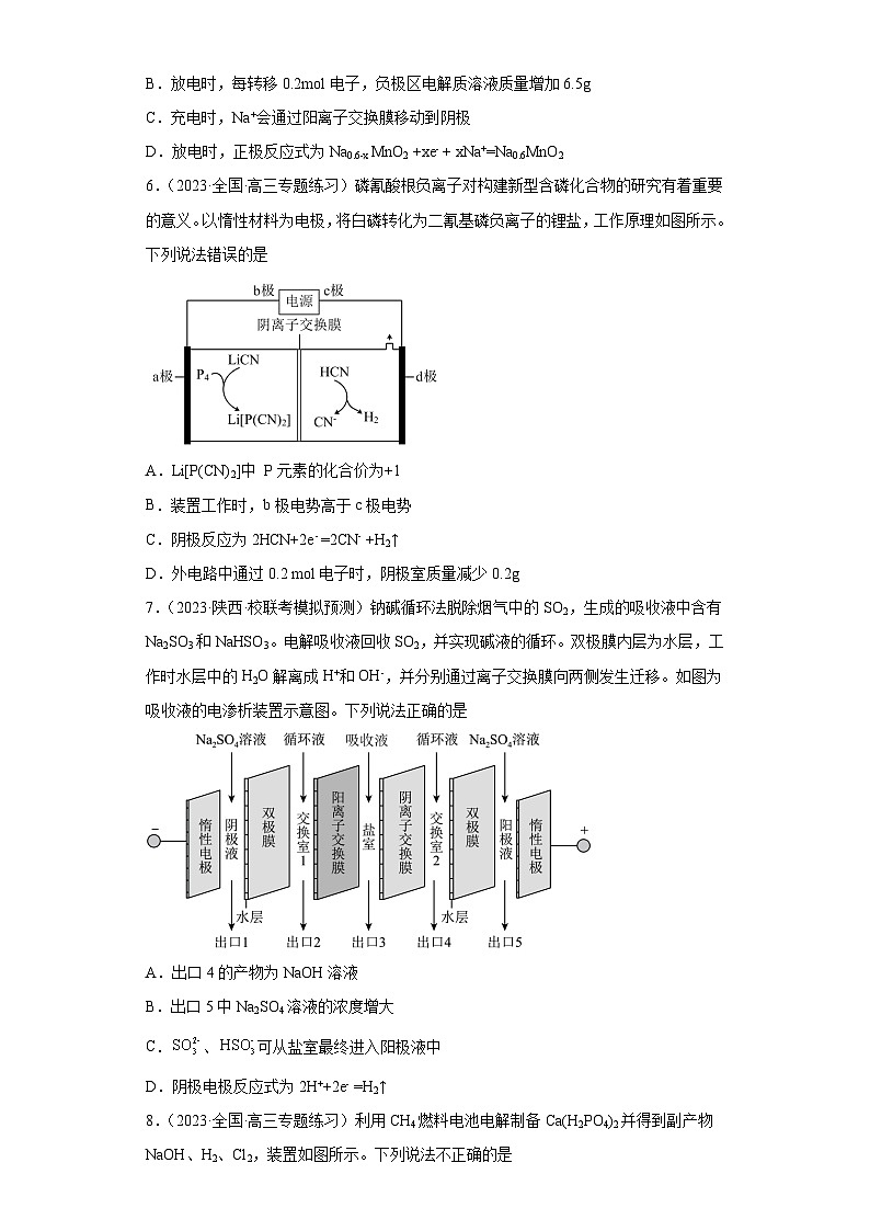 2024届高三新高考化学大一轮专题练习：电解池第3页