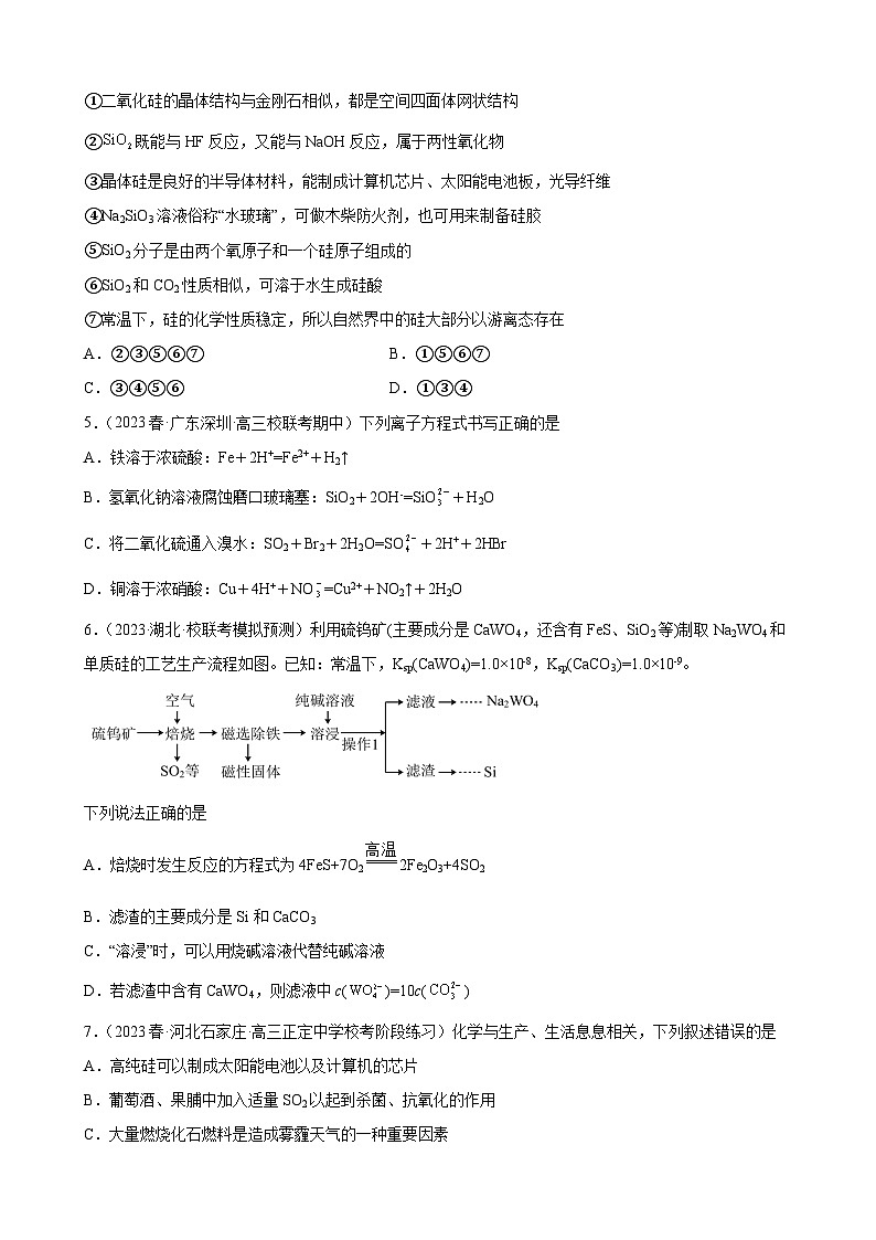 2024届高三新高考化学大一轮专题练习：碳族元素及其化合物第2页