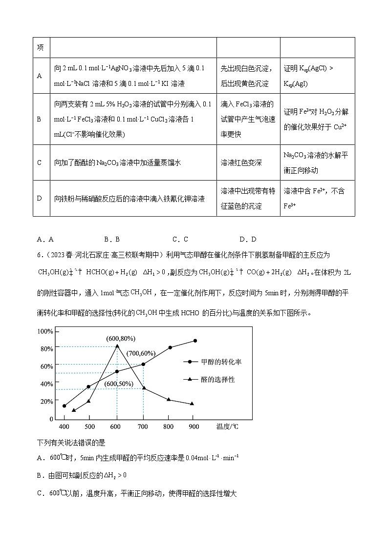 2024届高三新高考化学大一轮专题练习：影响化学反应速率的因素(有答案)第3页