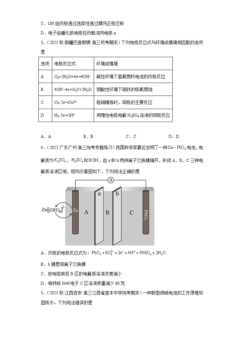 2024届高三新高考化学大一轮专题练习-化学电源第2页