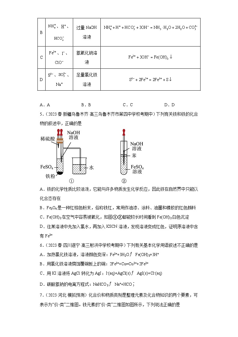 2024届高三新高考化学大一轮专题练习—铁及其化合物第2页