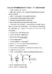 2022-2023学年湖南省长沙市宁乡市高二（下）期末化学试卷（含解析）