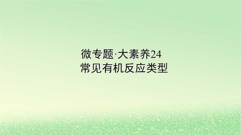 2024版新教材高考化学全程一轮总复习第九章有机化学基础微专题大素养24常见有机反应类型课件01