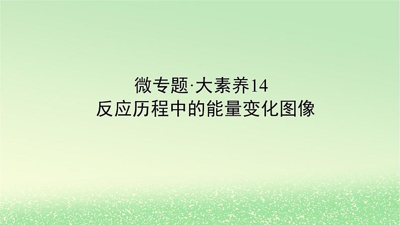 2024版新教材高考化学全程一轮总复习第六章化学反应与能量微专题大素养14反应历程中的能量变化图像课件第1页