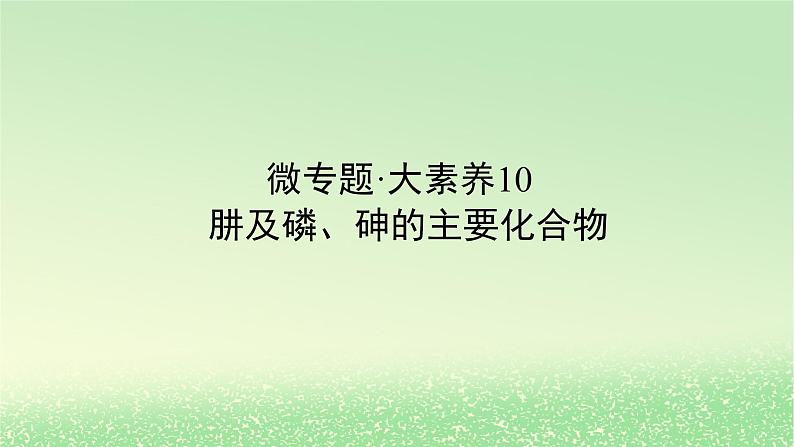 2024版新教材高考化学全程一轮总复习第四章非金属及其化合物微专题大素养10肼及磷砷的主要化合物课件第1页