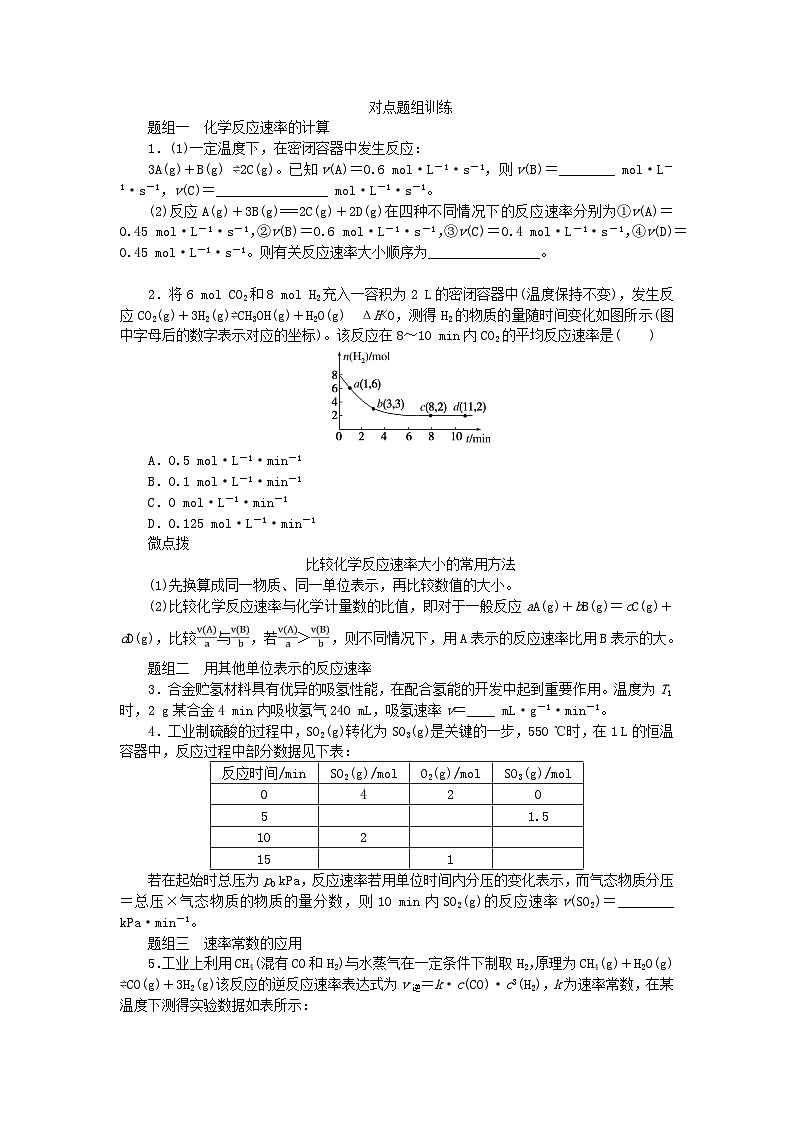 2024版新教材高考化学全程一轮总复习第七章化学反应速率与化学平衡第22讲化学反应速率及影响因素学生用书第2页