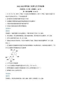 2023兰州教育局第四片区高中联考高三上学期第一次月考化学试题含解析