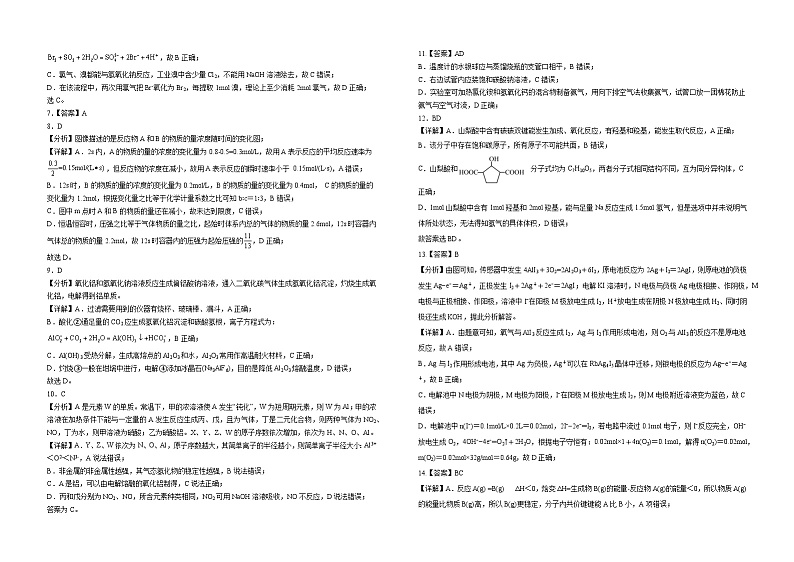 2024运城康杰中学高二上学期开学考试化学试题含答案02