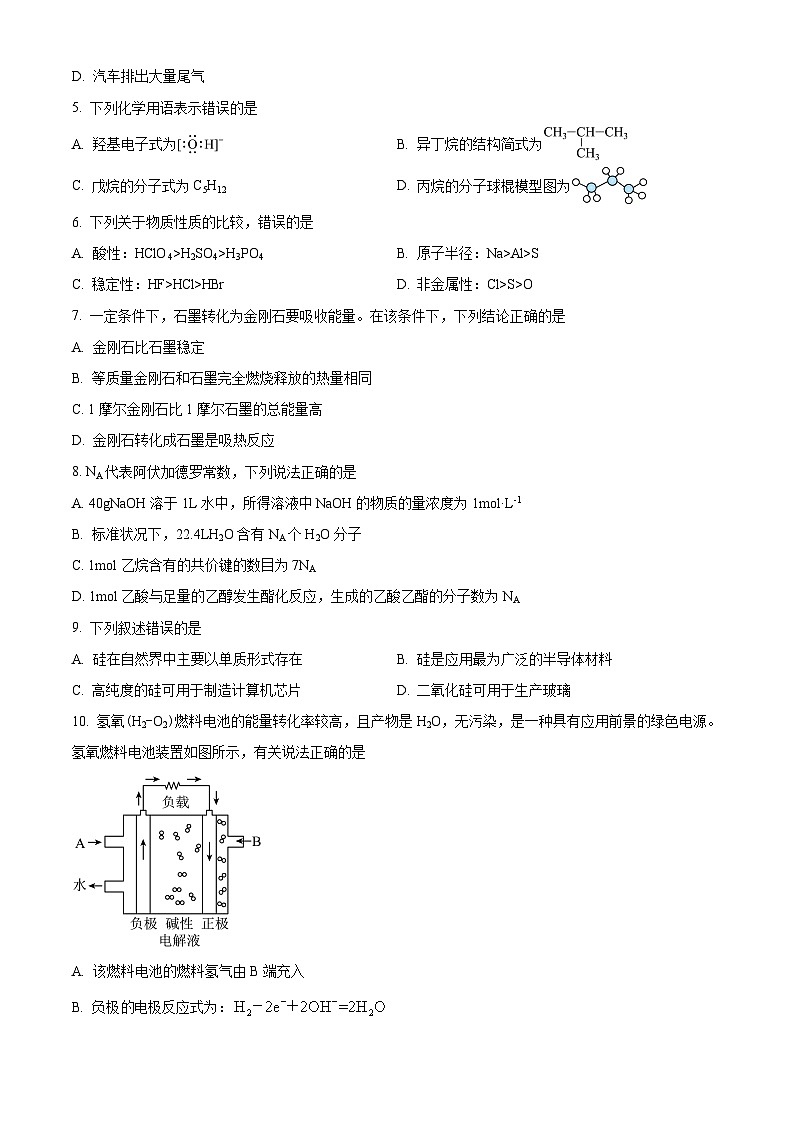 贵州省黔西南州2022-2023学年高一下学期期末教学质量检测化学试题无答案第2页
